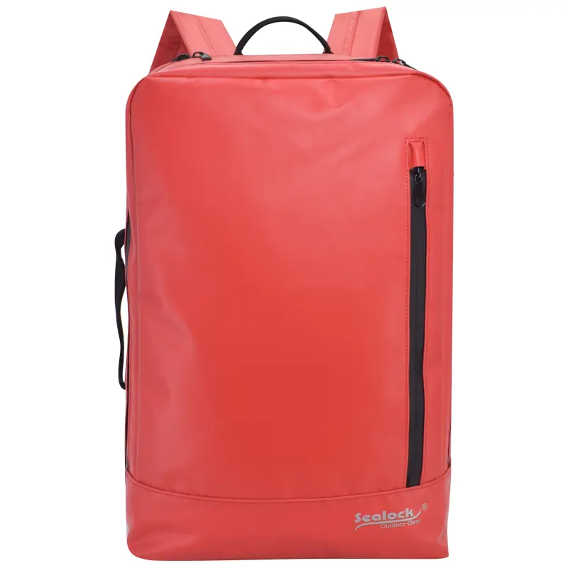 Wasserfester Business-Laptop-Rucksack mit Zwei-Wege-Reißverschluss und Trolley-Hülle
